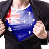 Figure with Australian flag t-shirt