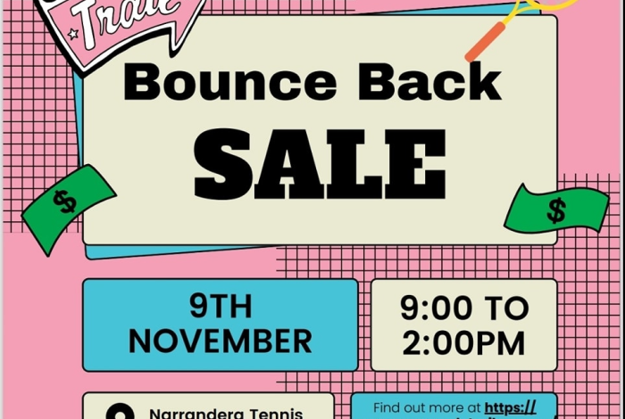 Narrandera Tennis Club Bounce Back Garage Sale Trail