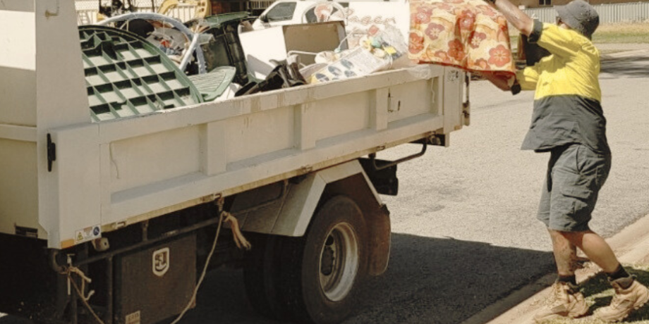 COuncil employee collecting bulky goods for disposal